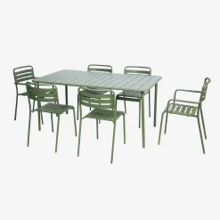 6-8 seater rectangular steel garden table