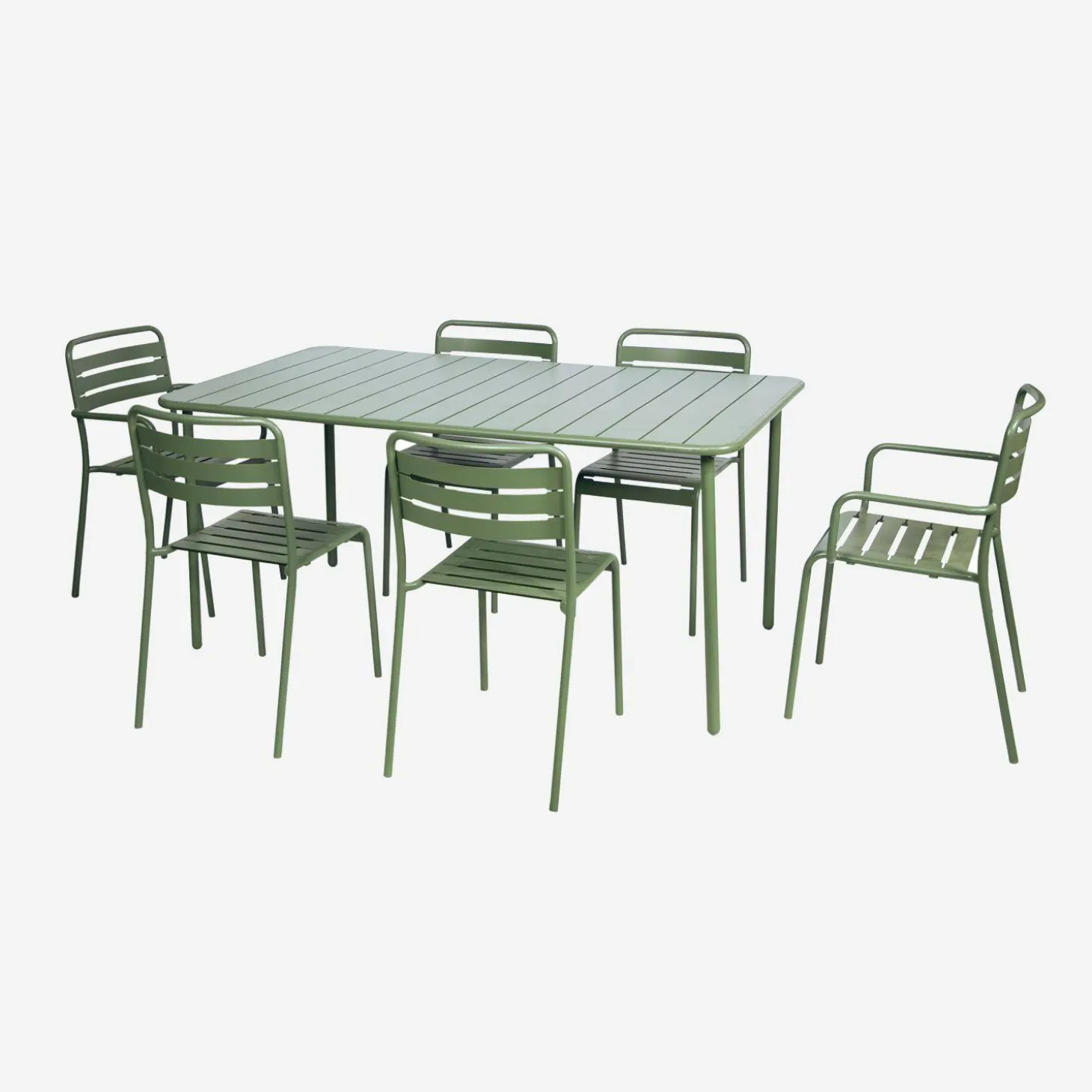 6-8 seater rectangular steel garden table