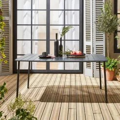 6-8 seater rectangular steel garden table