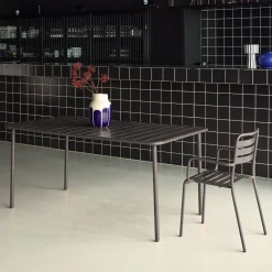 6-8 seater rectangular steel garden table