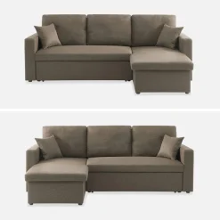 3-seater reversible corner sofa bed with storage