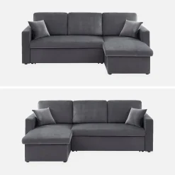 3-seater reversible corner sofa bed with storage