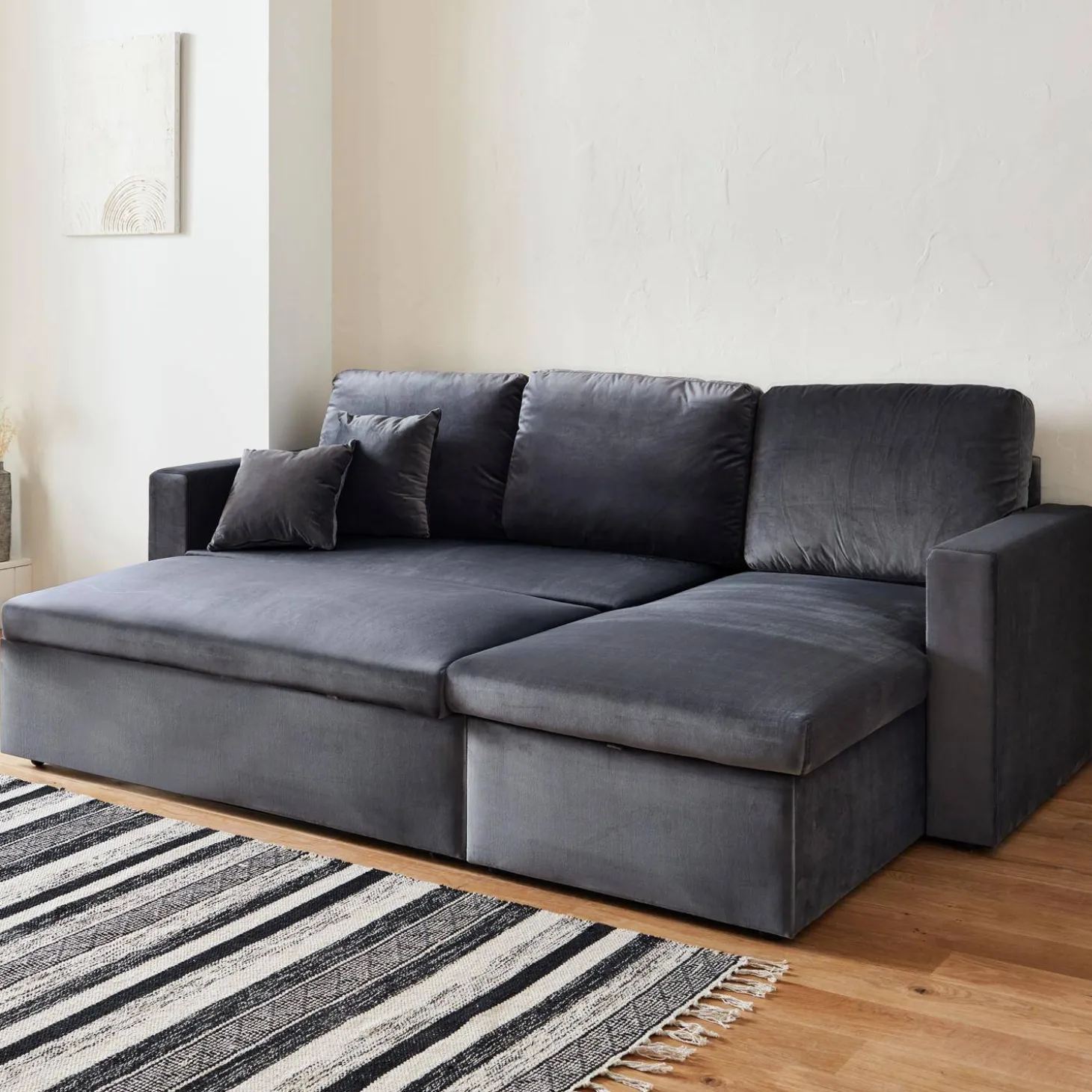 3-seater reversible corner sofa bed with storage