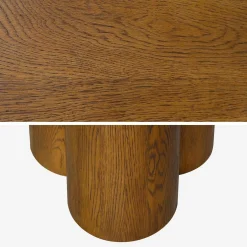 4-seater round dining table, rubberwood and oak veneer