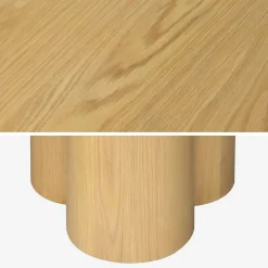 4-seater round dining table, rubberwood and oak veneer