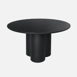 4-seater round dining table, rubberwood and oak veneer