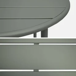 2-seater round steel garden table