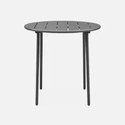 2-seater round steel garden table