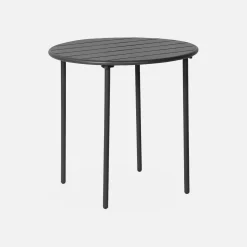 2-seater round steel garden table