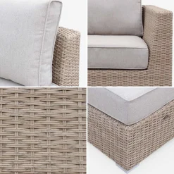 12-14 seater round woven resin garden sofa set