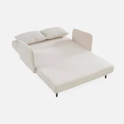 2-seater scandinavian convertible sofa with boucle fabric