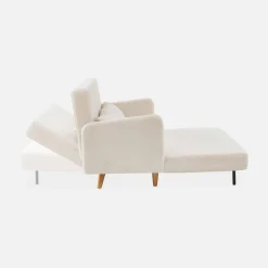 2-seater scandinavian convertible sofa with boucle fabric