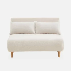 2-seater scandi-style folding sofa bed