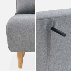 2-seater scandi-style folding sofa bed
