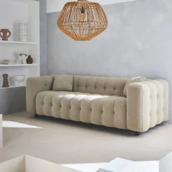 3-seater sofa, upholstered in textured boucle fabric