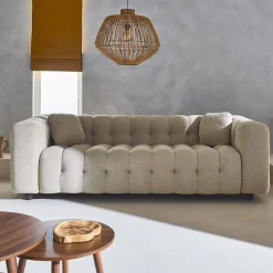 3-seater sofa, upholstered in textured boucle fabric