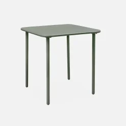 2-seater square steel garden table