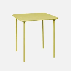 2-seater square steel garden table
