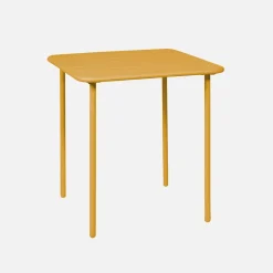 2-seater square steel garden table