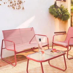 4-seater steel garden sofa set