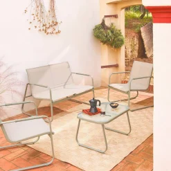 4-seater steel garden sofa set