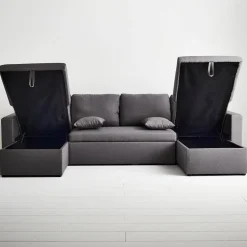 4-seater u shaped sofa bed in fabric