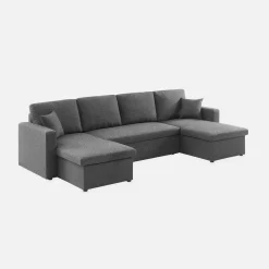 4-seater u shaped sofa bed in fabric