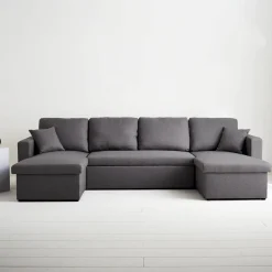 4-seater u shaped sofa bed in fabric
