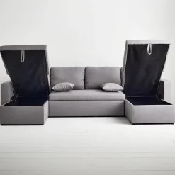 4-seater u shaped sofa bed in fabric