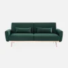 3-seater velvet convertible sofa bed
