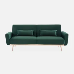 3-seater velvet convertible sofa bed