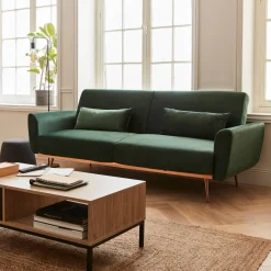 3-seater velvet convertible sofa bed
