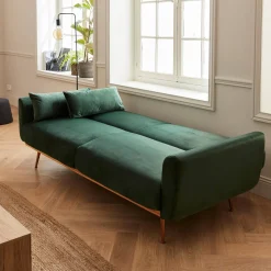 3-seater velvet convertible sofa bed