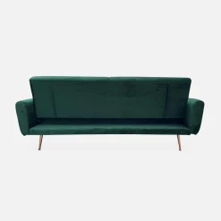 3-seater velvet convertible sofa bed