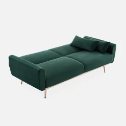 3-seater velvet convertible sofa bed