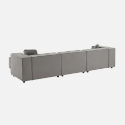 3-4-seater water-repellent modular sofa with 1 footstool