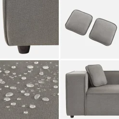 2-seater water-repellent, modular sofa