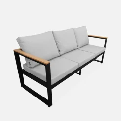 5-seater wooden and aluminium garden sofa set