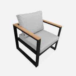 5-seater wooden and aluminium garden sofa set