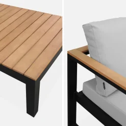 5-seater wooden and aluminium garden sofa set