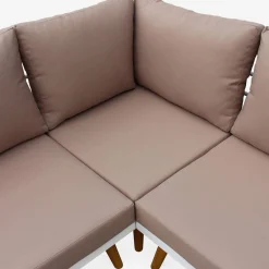 5-seater wooden corner garden sofa set