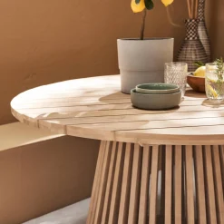 4-seater wooden dining table, indoor/outdoor