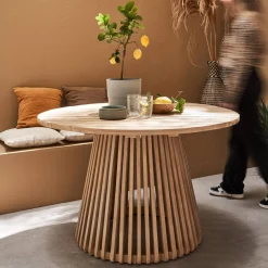 4-seater wooden dining table, indoor/outdoor
