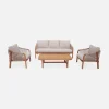 5-seater wooden garden furniture set