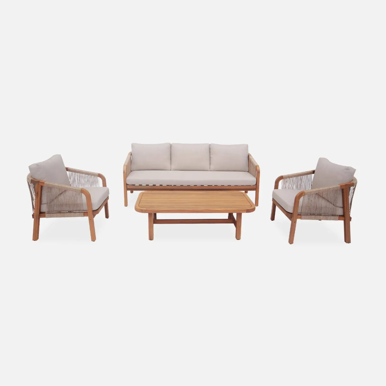 5-seater wooden garden furniture set