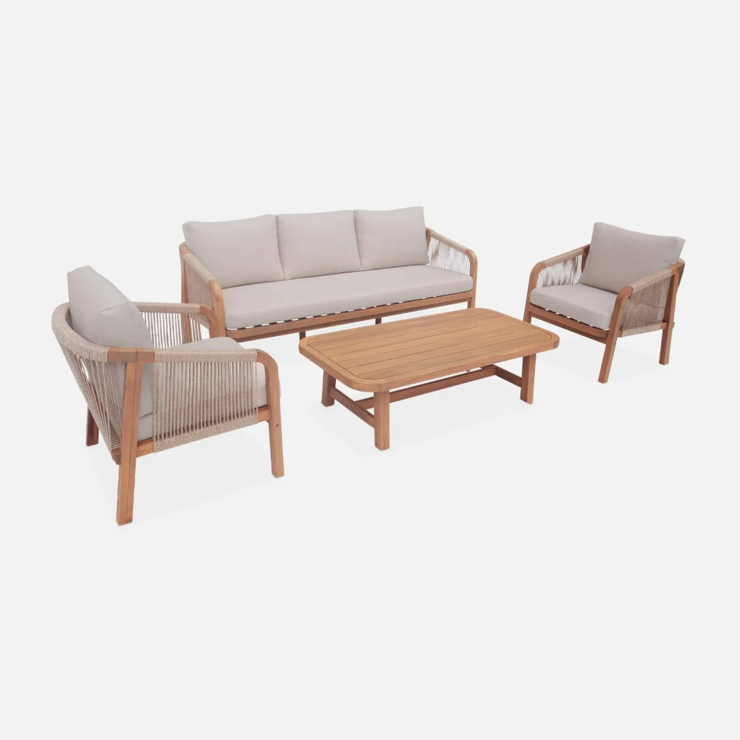 5-seater wooden garden furniture set