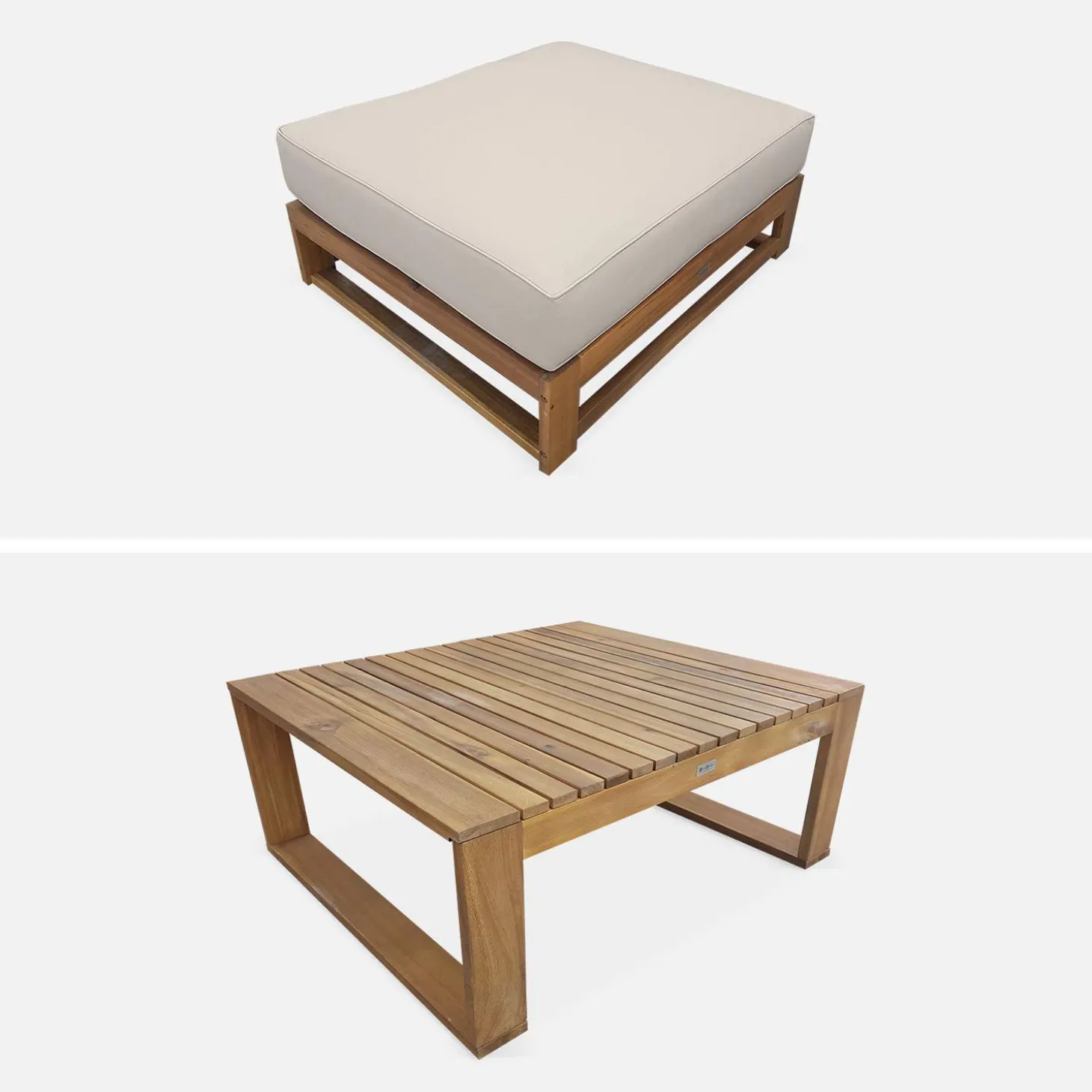 5-seater wooden garden sofa