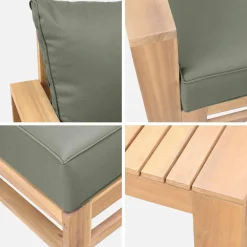 5-seater wooden garden sofa
