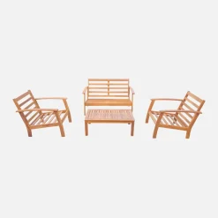 4-seater wooden garden sofa set