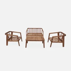 4-seater wooden garden sofa set